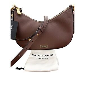 Kate Spade New York Liv Pebble Leather Convertible Shoulder Bag Warm Acorn NWT